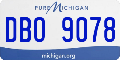 MI license plate DBO9078
