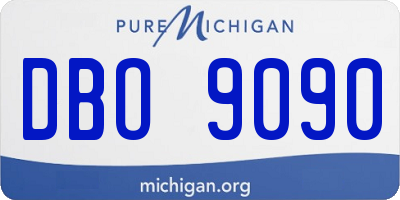 MI license plate DBO9090