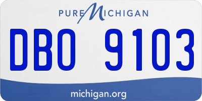 MI license plate DBO9103