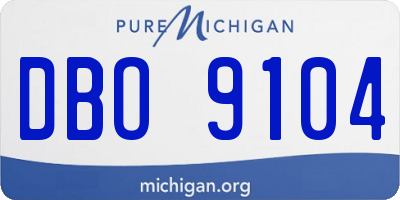 MI license plate DBO9104