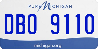 MI license plate DBO9110