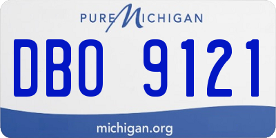 MI license plate DBO9121