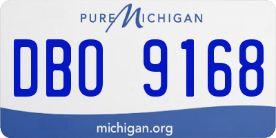 MI license plate DBO9168