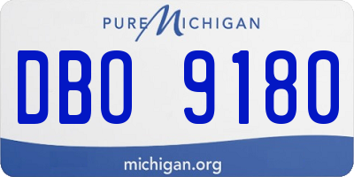 MI license plate DBO9180