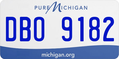 MI license plate DBO9182