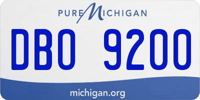 MI license plate DBO9200