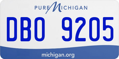 MI license plate DBO9205