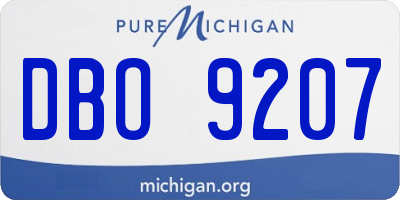 MI license plate DBO9207