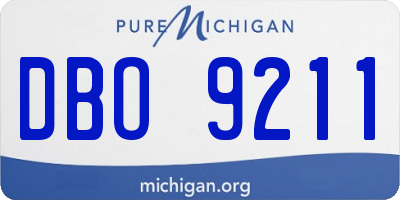 MI license plate DBO9211