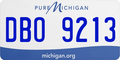 MI license plate DBO9213