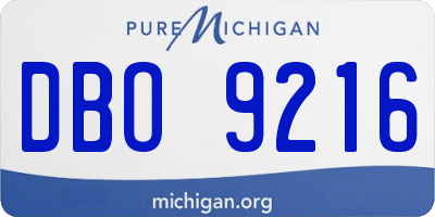 MI license plate DBO9216