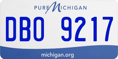 MI license plate DBO9217