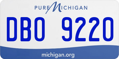 MI license plate DBO9220
