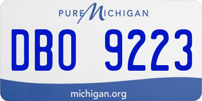MI license plate DBO9223