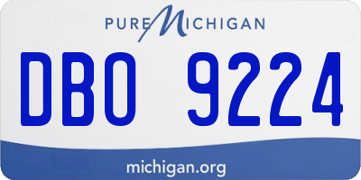 MI license plate DBO9224