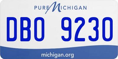 MI license plate DBO9230