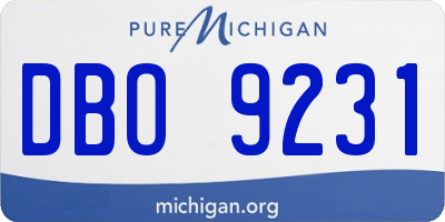 MI license plate DBO9231