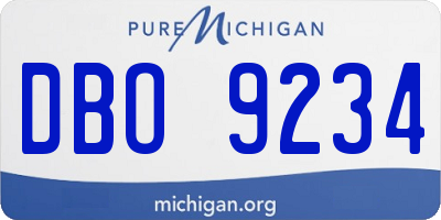 MI license plate DBO9234