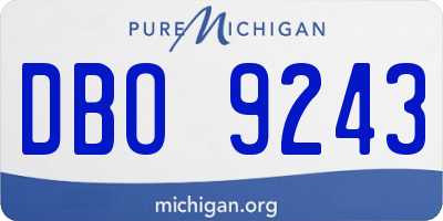 MI license plate DBO9243