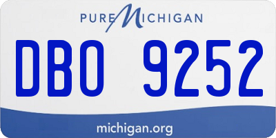 MI license plate DBO9252