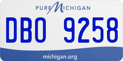 MI license plate DBO9258