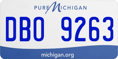 MI license plate DBO9263