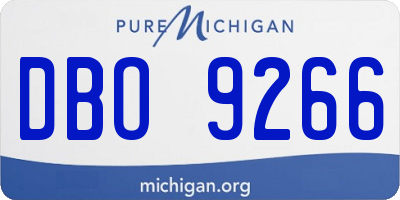 MI license plate DBO9266