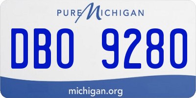 MI license plate DBO9280