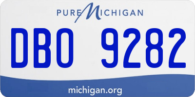 MI license plate DBO9282