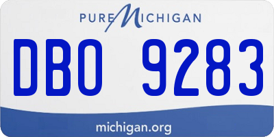 MI license plate DBO9283
