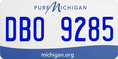 MI license plate DBO9285