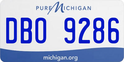 MI license plate DBO9286