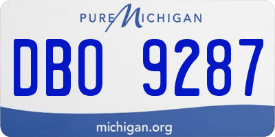 MI license plate DBO9287
