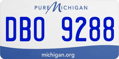 MI license plate DBO9288