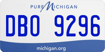 MI license plate DBO9296