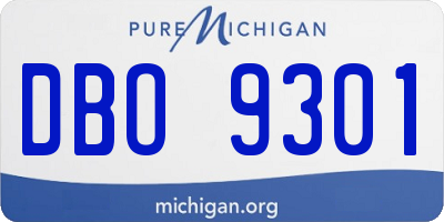 MI license plate DBO9301
