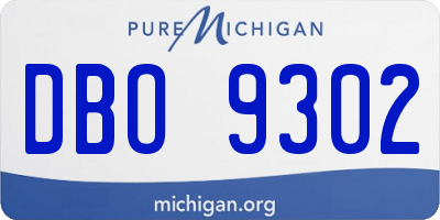 MI license plate DBO9302