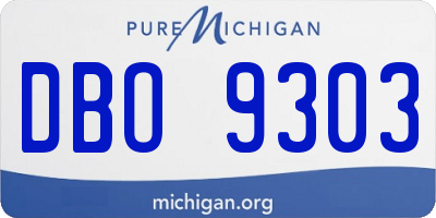 MI license plate DBO9303