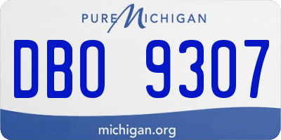 MI license plate DBO9307