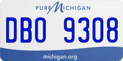 MI license plate DBO9308