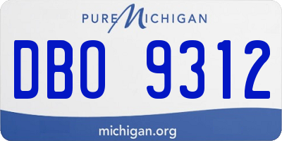 MI license plate DBO9312