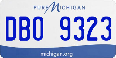 MI license plate DBO9323