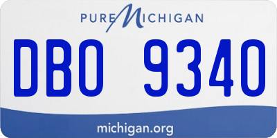 MI license plate DBO9340