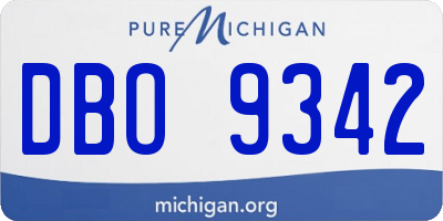 MI license plate DBO9342