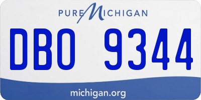 MI license plate DBO9344