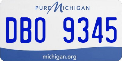 MI license plate DBO9345
