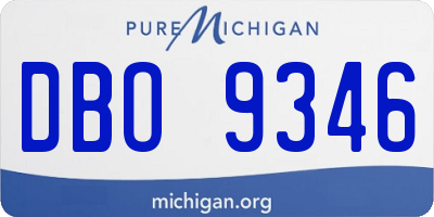 MI license plate DBO9346
