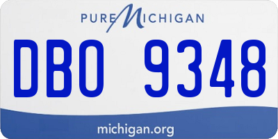 MI license plate DBO9348