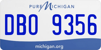 MI license plate DBO9356