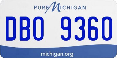 MI license plate DBO9360